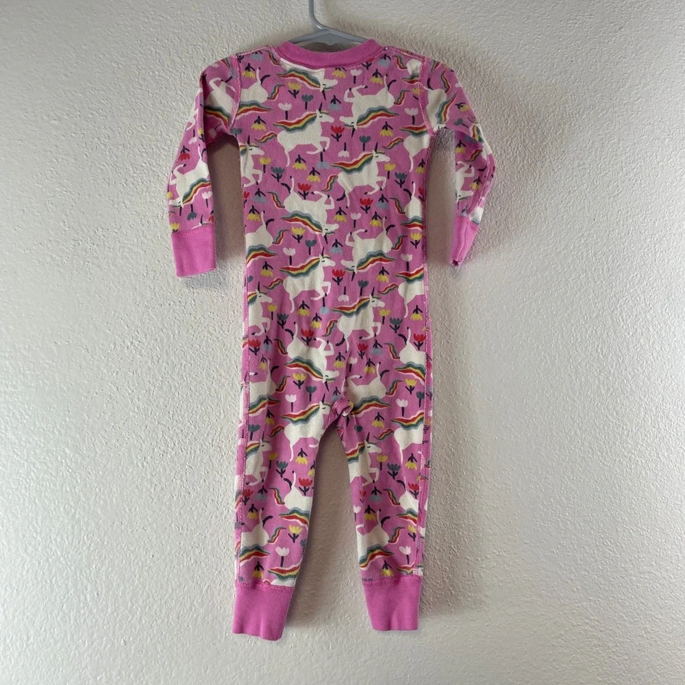 Hanna Andersson Unicorn Rainbow Pajamas Girls 2T Pink Organic Cotton Sleepwear